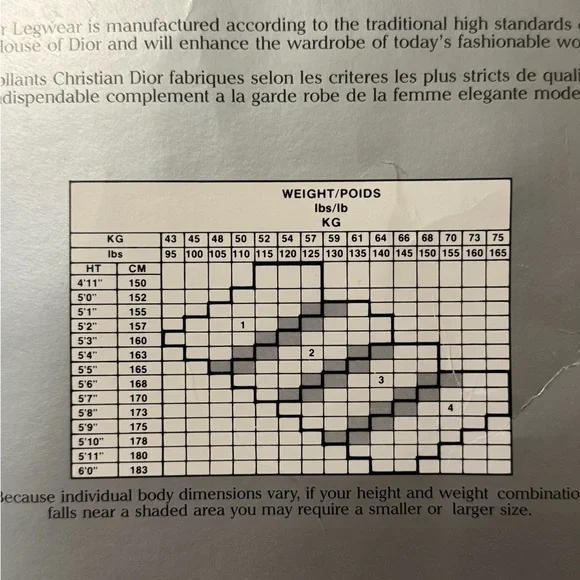 NWT authentic Dior tights - size 1 Christian Dior vintage - Picture 3 of 4